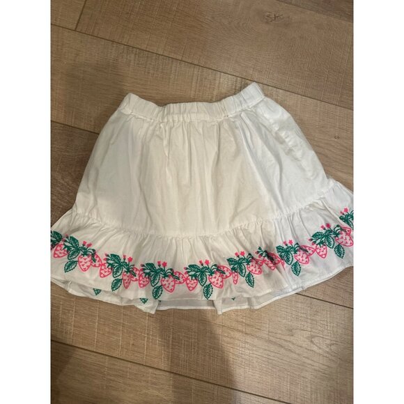 CREWCUTS GIRLS WHITE STRAWBERRY EMBROIDERED SKIRT 6-7 - Picture 7 of 7